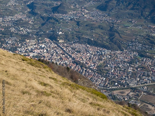 Panoramica di Trento dal dos dela cros sul Bondone