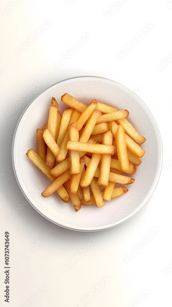 Food on White Background, French Fries Chips On a Plate, Photo Realistic, Wallpaper, Cover and Screen for Smartphone, PC, Laptop, 9:16 and 16:9 Format Food on White Background, French Fries Chips On a Plate, Photo Realistic, Wallpaper, Cover and Screen for Smartphone, PC, Laptop, 9:16 and 16:9 Format