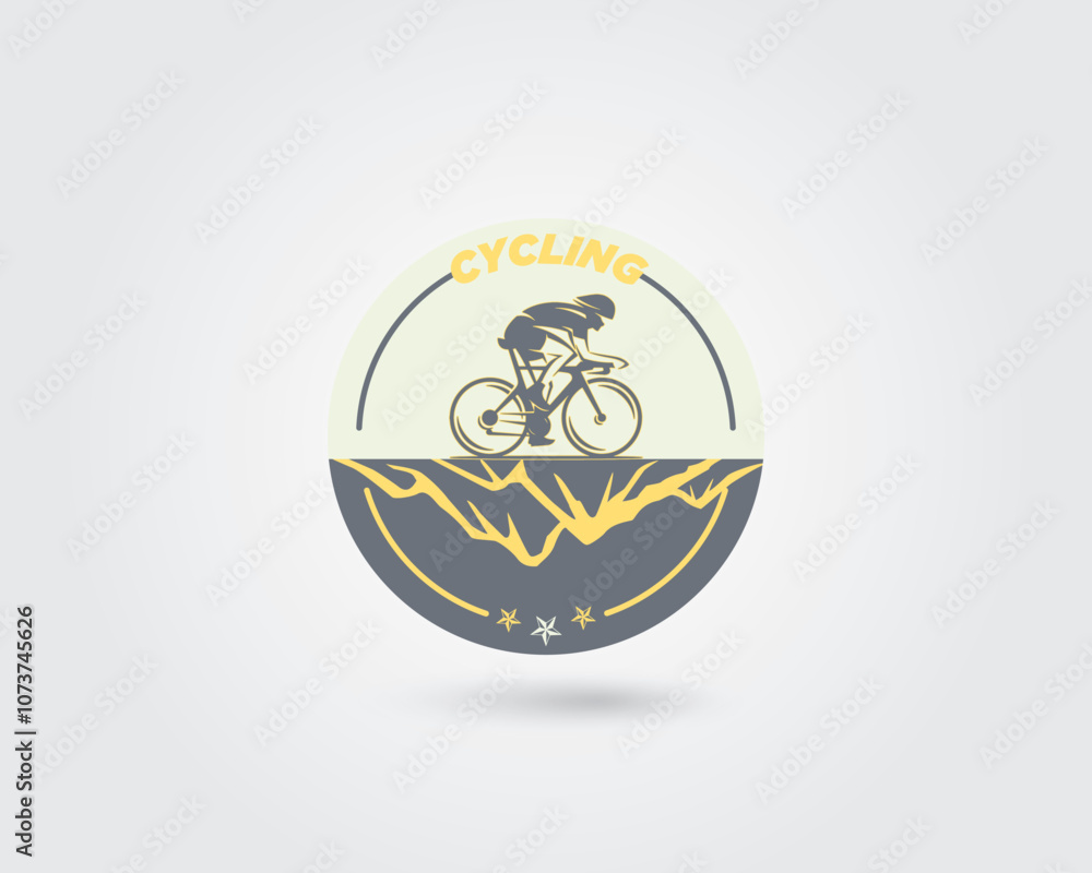 Naklejka premium Modern Creative Unique Cycling Sports Club Vector Logo Design Template