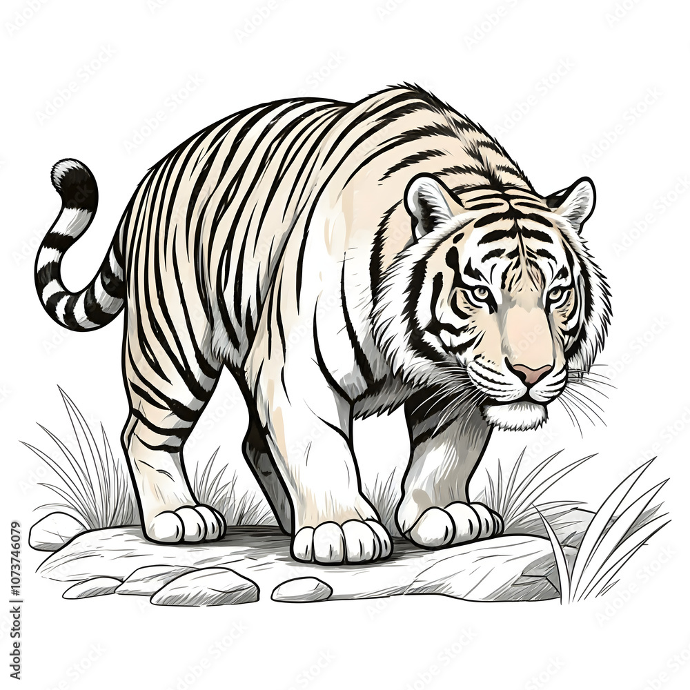 Obraz premium tiger on white
