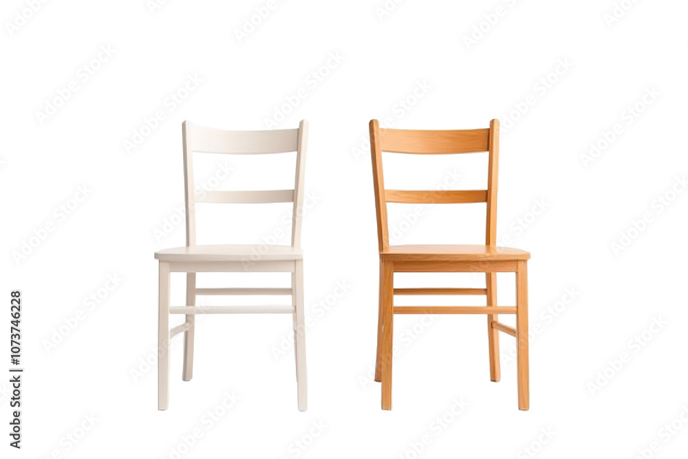 Four wooden chairs are lined up next to each other. on transparent background. Four wooden chairs are lined up next to each other. on transparent background.