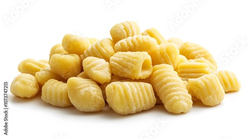 Food on White Background, Gnocchi, Photo Realistic, Wallpaper, Cover and Screen for Smartphone, PC, Laptop, 9:16 and 16:9 Format