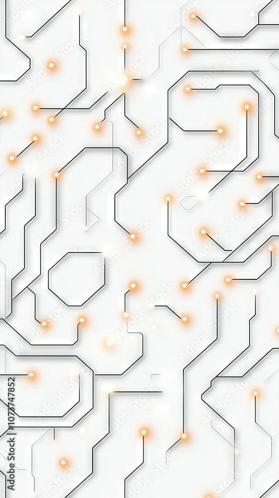 Obraz premium White background with orange-shaped hexagonal lights and hexagon patterns
