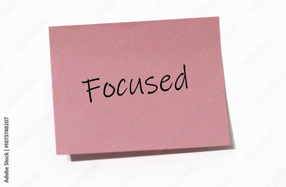 Pink Sticky Note with the Word Pink Sticky Note with the Word
