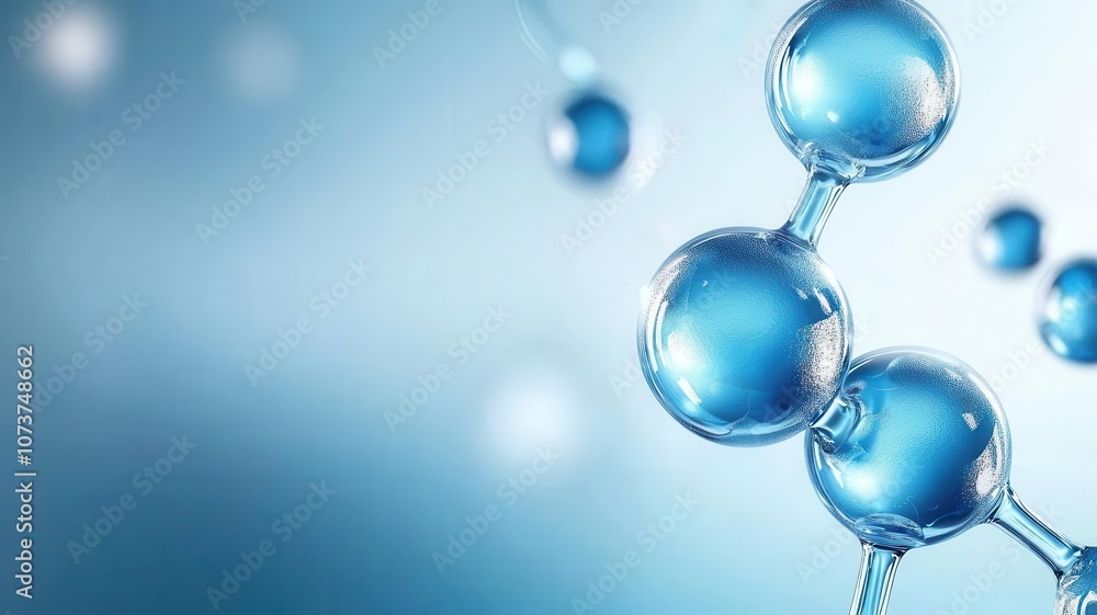Close-up of blue molecules showcasing chemical structures. Close-up of blue molecules showcasing chemical structures.