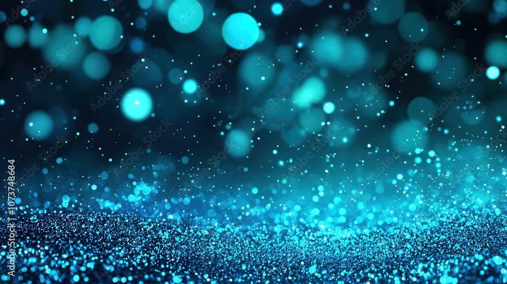 Stunning blue bokeh background with shimmering particles and sparkles. Stunning blue bokeh background with shimmering particles and sparkles.