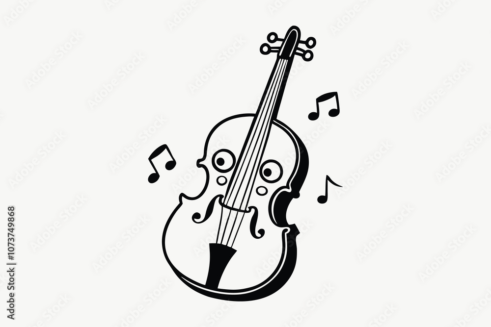 Fototapeta premium vector silhouettes of violins with and without bows, suitable for use in a wide variety of design projects