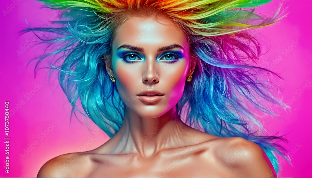 Portrait of a model with the long hair. Portrait of a model with the long hair.
