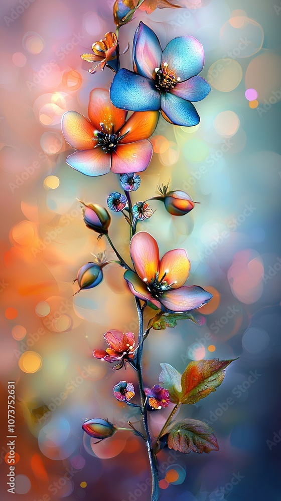 a flower, with a butterfly hovering above it against a sharp backdrop a flower, with a butterfly hovering above it against a sharp backdrop