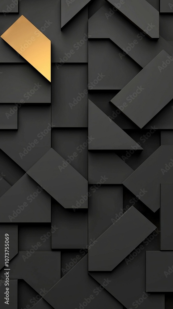 A golden triangle on both sides, black and gold abstract wallpaper A golden triangle on both sides, black and gold abstract wallpaper