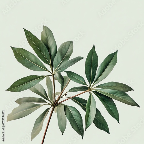 Wallpaper Mural cassava leaves on a white background Torontodigital.ca