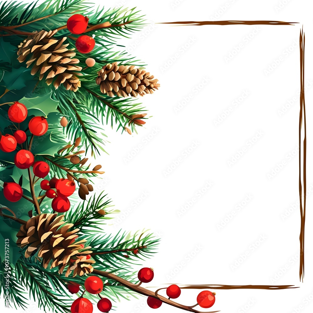 christmas frame with fir branches christmas frame with fir branches