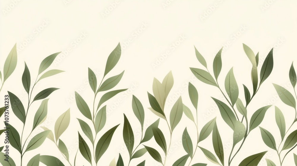 Fototapeta premium Explore the beauty of greenery with elegant leaf patterns