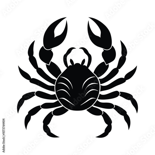 Crab Silhouette Vector Illustration - Minimalist Marine Icon with Transparent Background for Coastal and Nautical Designs photo