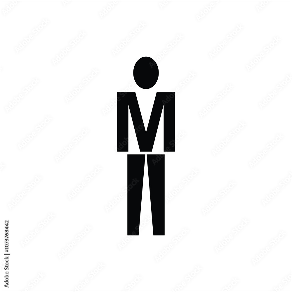 Silhouette Man Icon with White Background. Silhouette Man Icon with White Background.