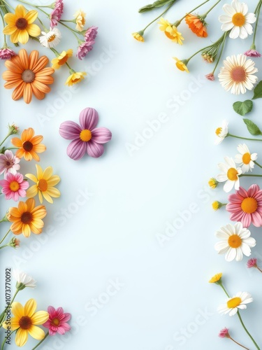 Various colorful and cute spring flowers arranged in vertical banners, beauty, banners