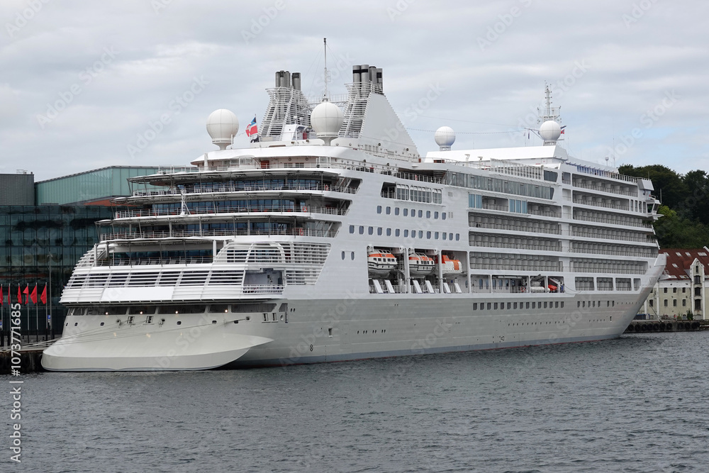 A huge cruiseship in the harbor of Stavanger A huge cruiseship in the harbor of Stavanger