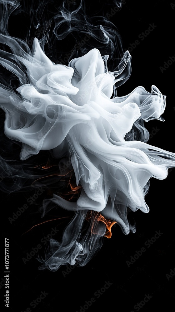 Fototapeta premium Black background with white smoke