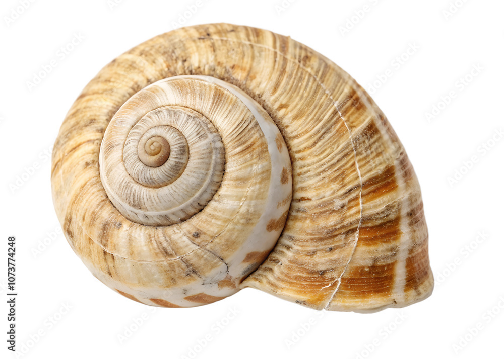 Seashell Close-Up of Beautiful Spiral Seashell with Natural Stripes on Transparent White Background PNG Seashell Close-Up of Beautiful Spiral Seashell with Natural Stripes on Transparent White Background PNG