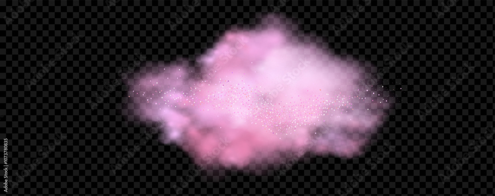 Pink powder dust with glittering shimmering swirls, shiny glitter design. Magical motion, sparkling lines on a black background. Pink powder dust with glittering shimmering swirls, shiny glitter design. Magical motion, sparkling lines on a black background.