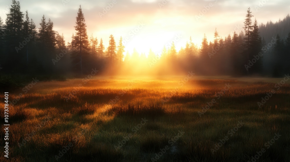 A brilliant sunset illuminates a pine forest clearing, casting a warm glow over the landscape, evoking feelings of tranquility and connection to nature’s beauty. A brilliant sunset illuminates a pine forest clearing, casting a warm glow over the landscape, evoking feelings of tranquility and connection to nature’s beauty.