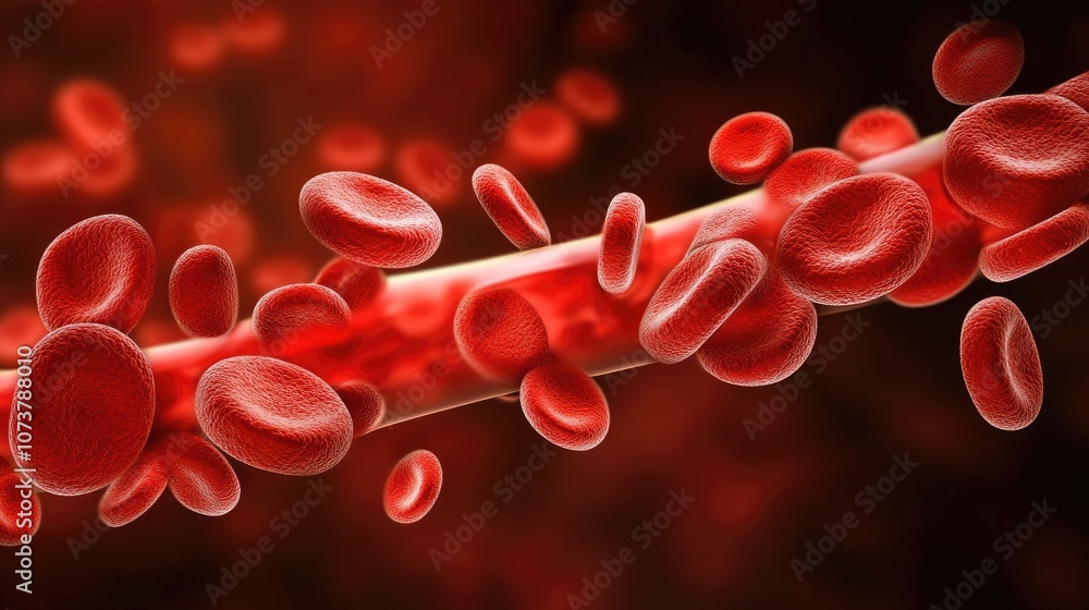 Detailed image of an artery with cholesterol plaque buildup causing blockage, illustrating the effects of poor blood circulation. Detailed image of an artery with cholesterol plaque buildup causing blockage, illustrating the effects of poor blood circulation.