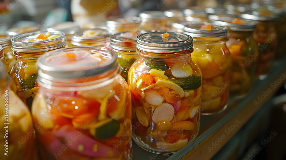 Creative Plate Arrangement of Colorful Giardiniera Highlighting Natural Fermentation and Nutritional Benefits Creative Plate Arrangement of Colorful Giardiniera Highlighting Natural Fermentation and Nutritional Benefits