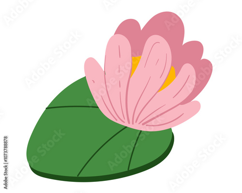 Plant lotus grass swamp water lake design element set. Vector graphic design illustration