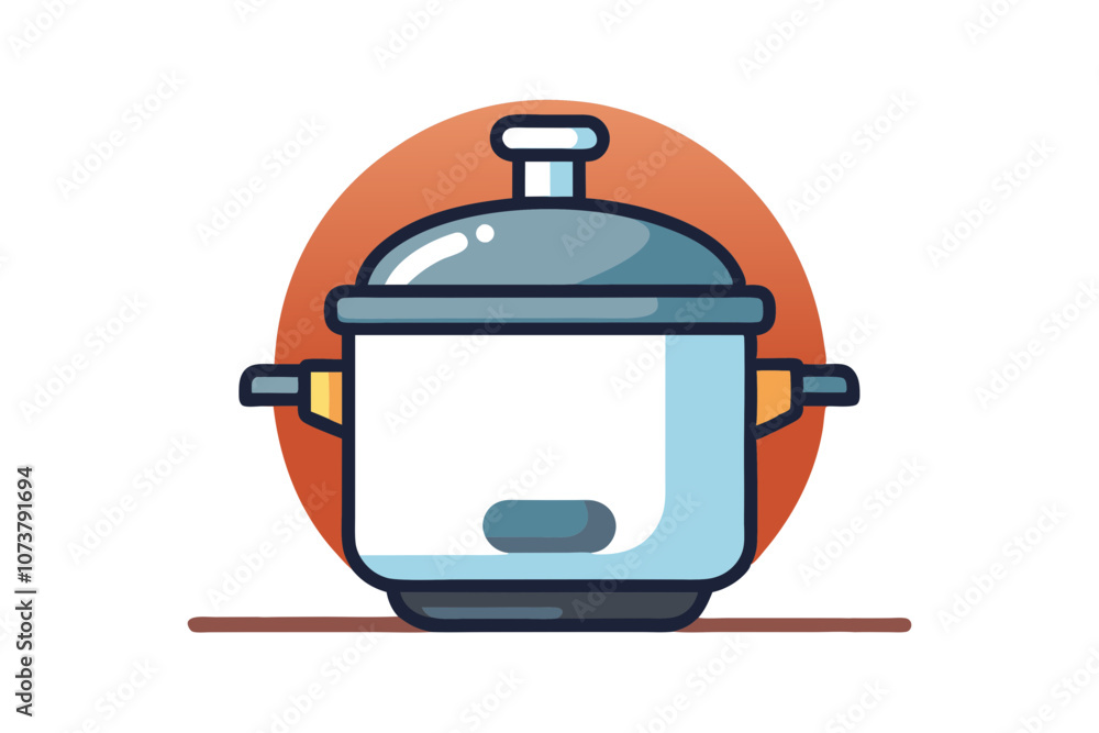 Minimalist Line Drawing of a Pressure Cooker Minimalist Line Drawing of a Pressure Cooker