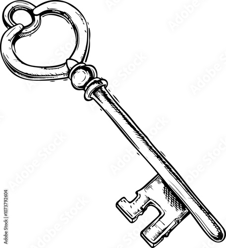 Vintage Key Hand-Drawn Illustration