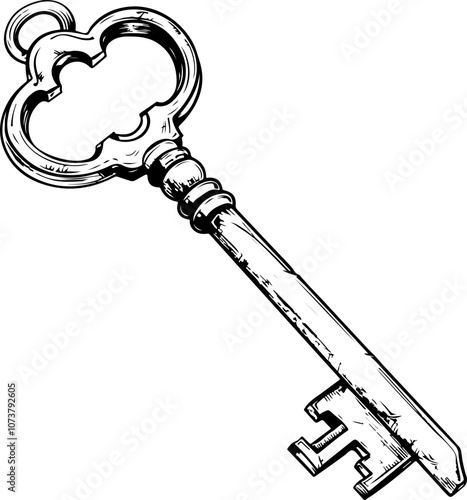 Vintage Key Hand-Drawn Illustration