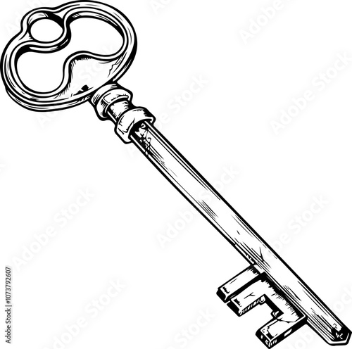 Vintage Key Hand-Drawn Illustration