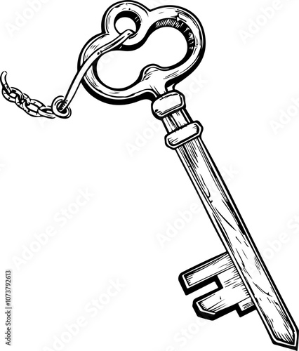 Vintage Key Hand-Drawn Illustration