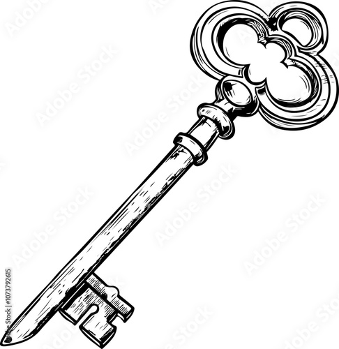 Vintage Key Hand-Drawn Illustration