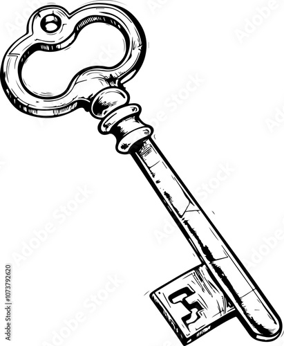Vintage Key Hand-Drawn Illustration