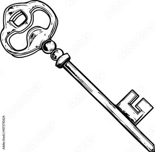 Vintage Key Hand-Drawn Illustration