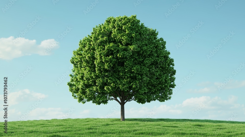 Pastel Blue Sky with Drifting Clouds and Green Tree Pastel Blue Sky with Drifting Clouds and Green Tree