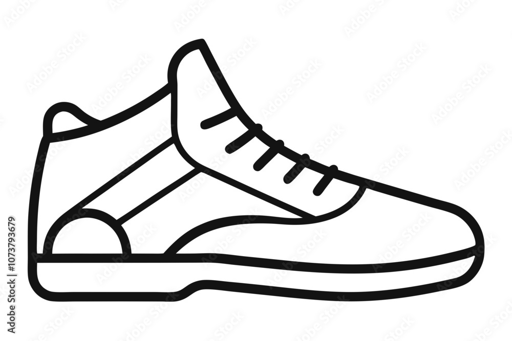 Basketball Shoes Line Drawing Outline Icon - Minimalist Flat Style Illustration Basketball Shoes Line Drawing Outline Icon - Minimalist Flat Style Illustration
