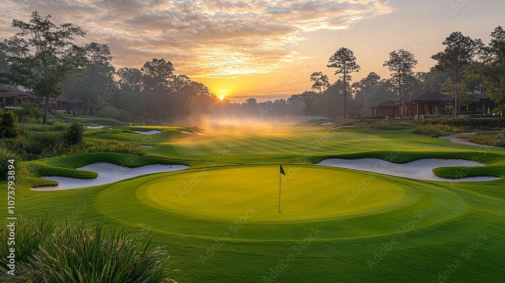 Serene Morning at a Quiet Golf Course Serene Morning at a Quiet Golf Course