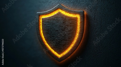 Glowing Shield Design with Layered Paper Effect
