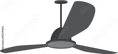 Modern ceiling fan circulating air, providing a cooling breeze in a contemporary setting