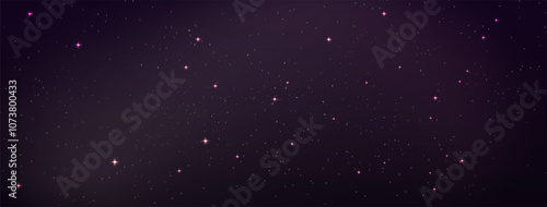 Starry night sky with astrological constellations. Space stars background.Space nebula and glittering stardust.