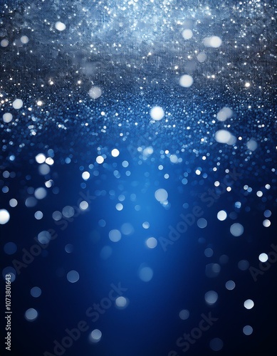 Wallpaper Mural beautiful studio blue background with shiny sparkling silver glitter bokeh Torontodigital.ca