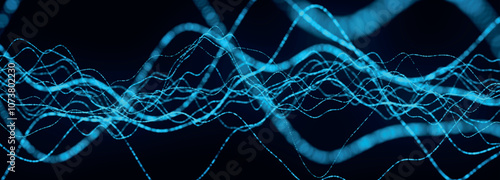 Foto Futuristic point wave of particles