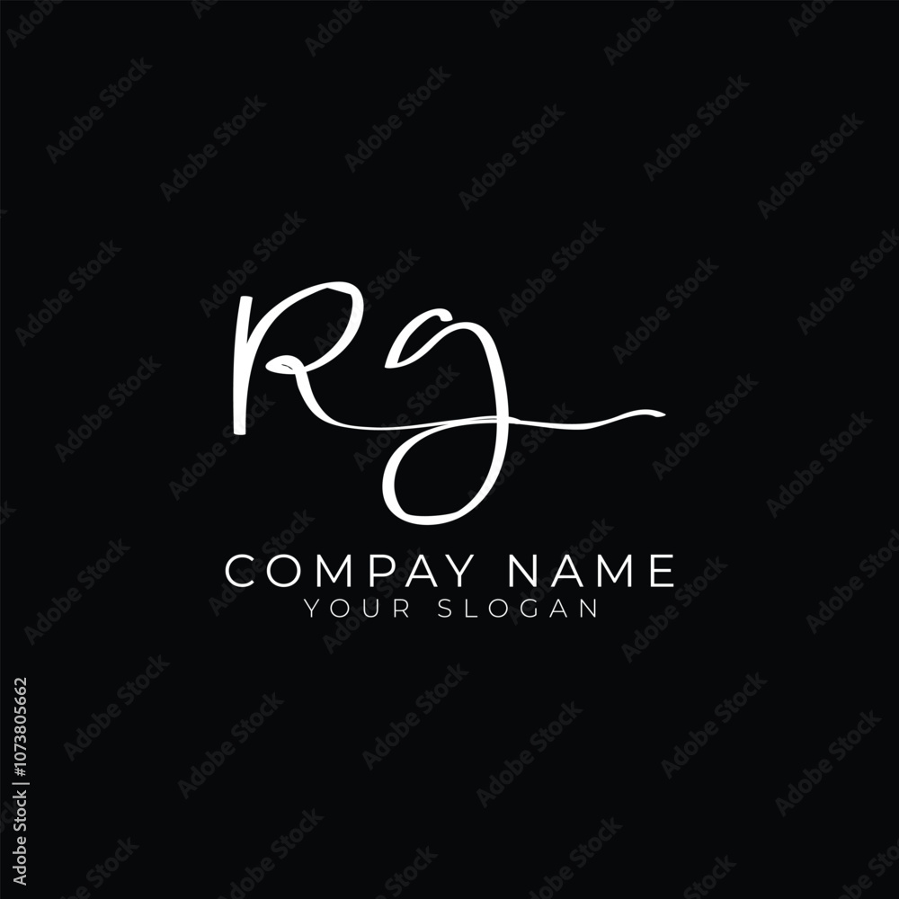 handwriting letter RG signature monogram logo design handwriting letter RG signature monogram logo design