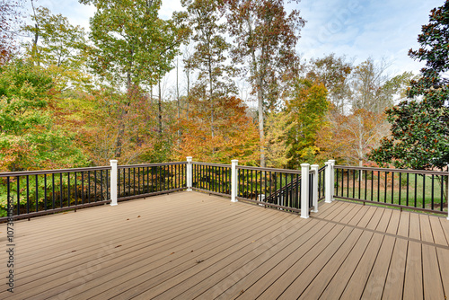 Obraz na płótnie Open Deck With Scenic View And Surrounding Foliage w salonie