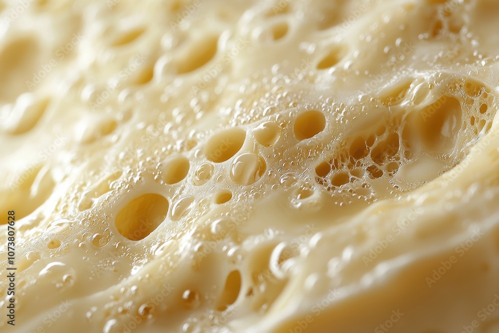 Close-up of Swiss cheese texture with characteristic holes Close-up of Swiss cheese texture with characteristic holes