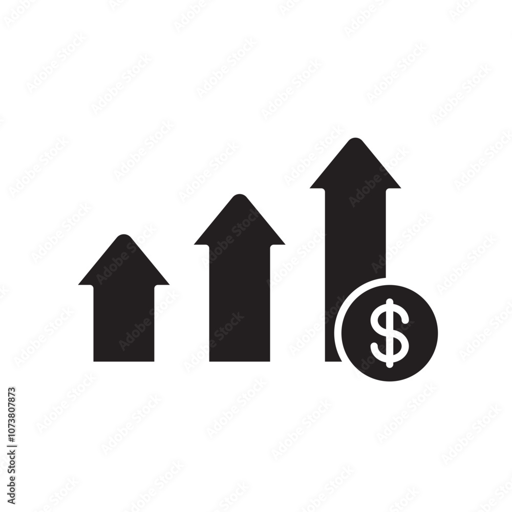 Credit Boost Icon with Arrow Pointing Up and Dollar Symbol for Increasing Credit Credit Boost Icon with Arrow Pointing Up and Dollar Symbol for Increasing Credit