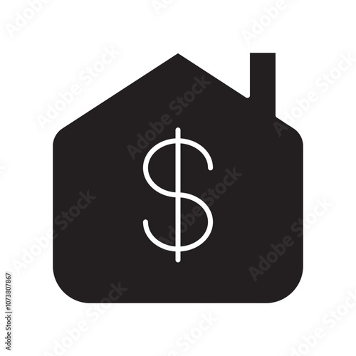 Mortgage Payment Icon with House and Dollar Symbol for Real Estate Loans