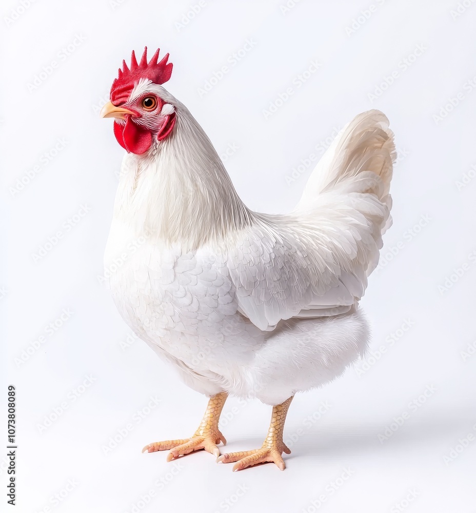 Fototapeta premium This generative AI animal is a white chicken on a transparent background